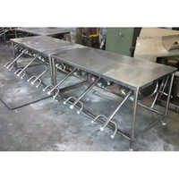 Stainless Steel Kitchen Canteen Table With 12 Seater