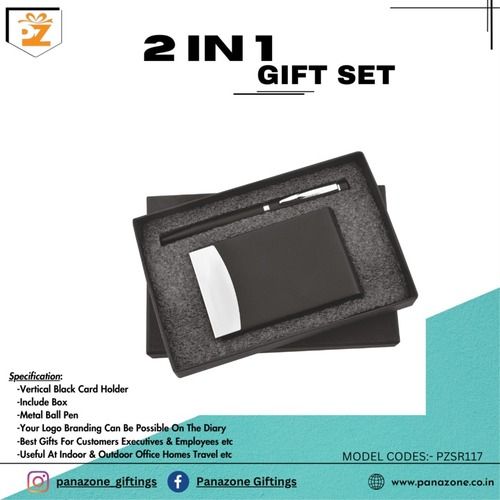 Black Pen Cardholder 2 In 1 Gift Set Pzsr117