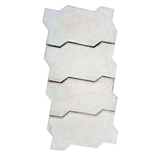 White 80Mm Zig Zag Flooring Paver Block