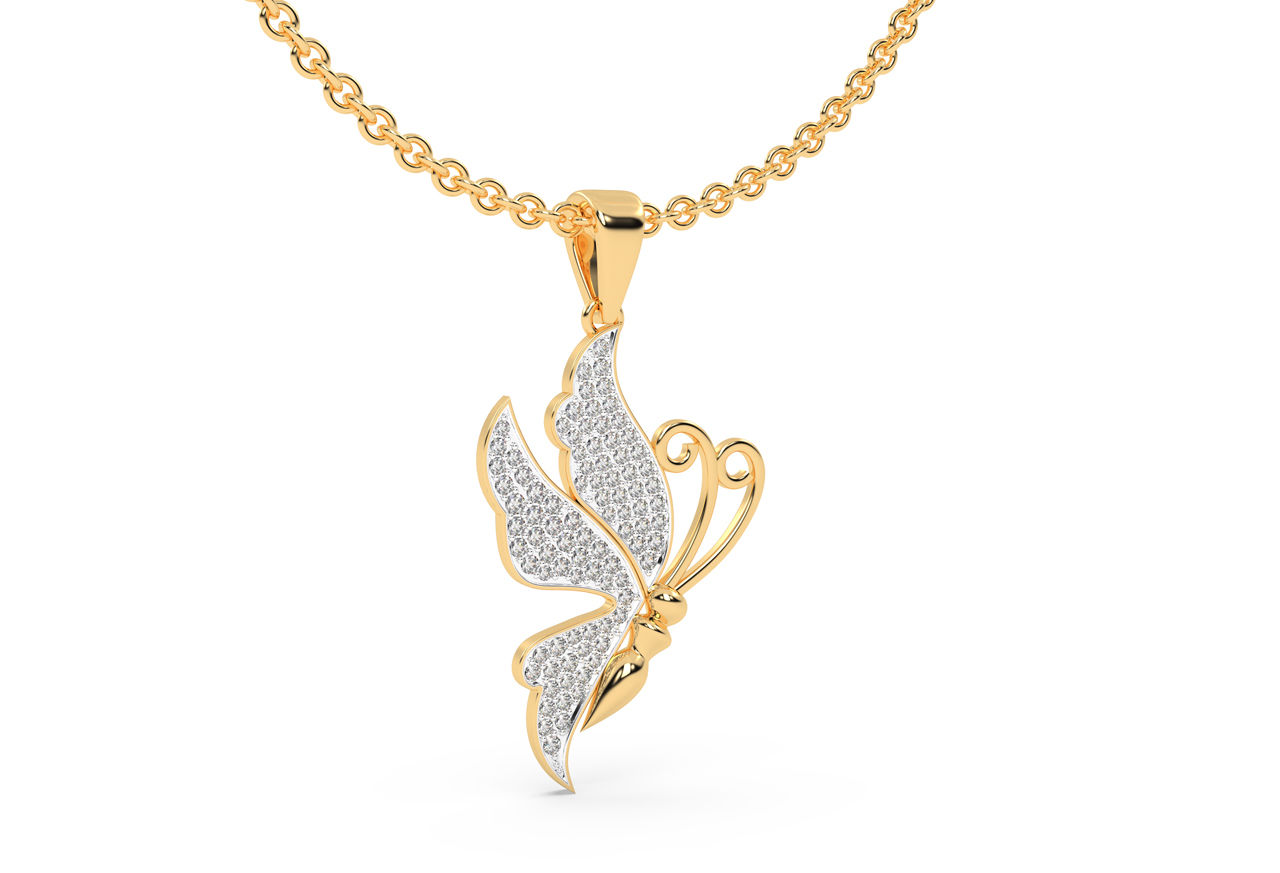 Butterfly Wings Diamond Pendant