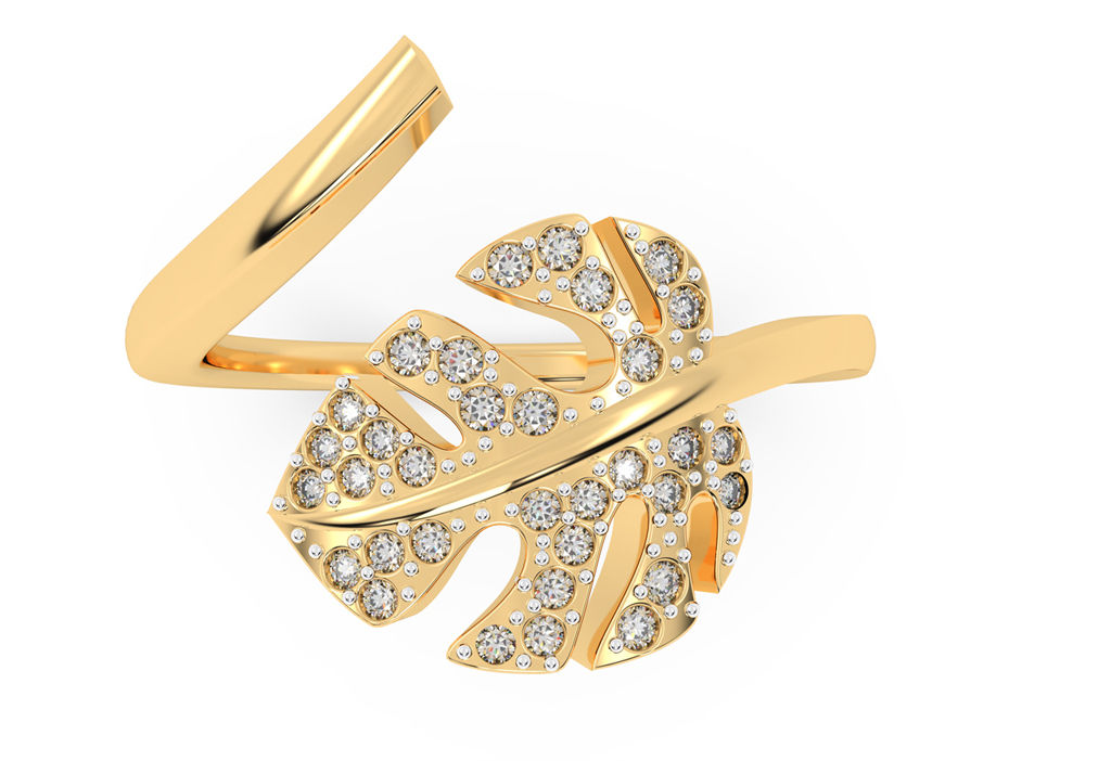 Adjustable Ring In Leaf Design