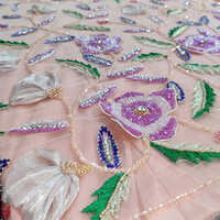 Leaf Design Embroidery Applique Beaded Lace - High-quality Beads, Various Sizes Available | Multicolor One-sided Elegant Embroidery For Clothing And Accessories