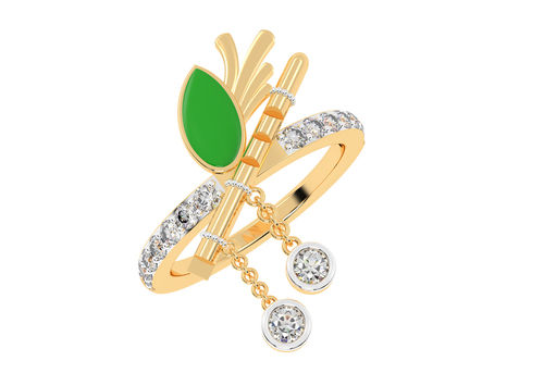 Krishna's Flute-Inspired Diamond Ring