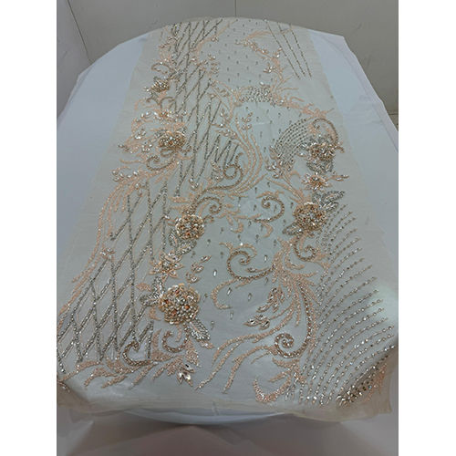 Golden Fancy Embroidered Applique Beaded Lace