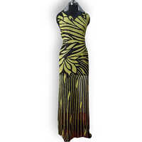 Party Wear Hand Beaded Kaftan - Customized Size, Yellow and Black Color | Intricate Hand-Beaded Design, Unique Bead Closure, Ethnic Indian Pattern