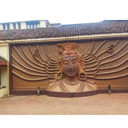 Customised Frp Fiber Buddha Mural On Wall