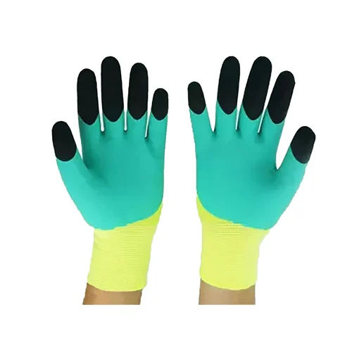 Green Latex Coated Working Gloves