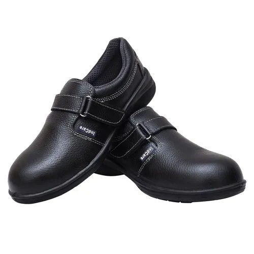 Black Indcare Ladies-Women Leather Industrial Safety Shoes