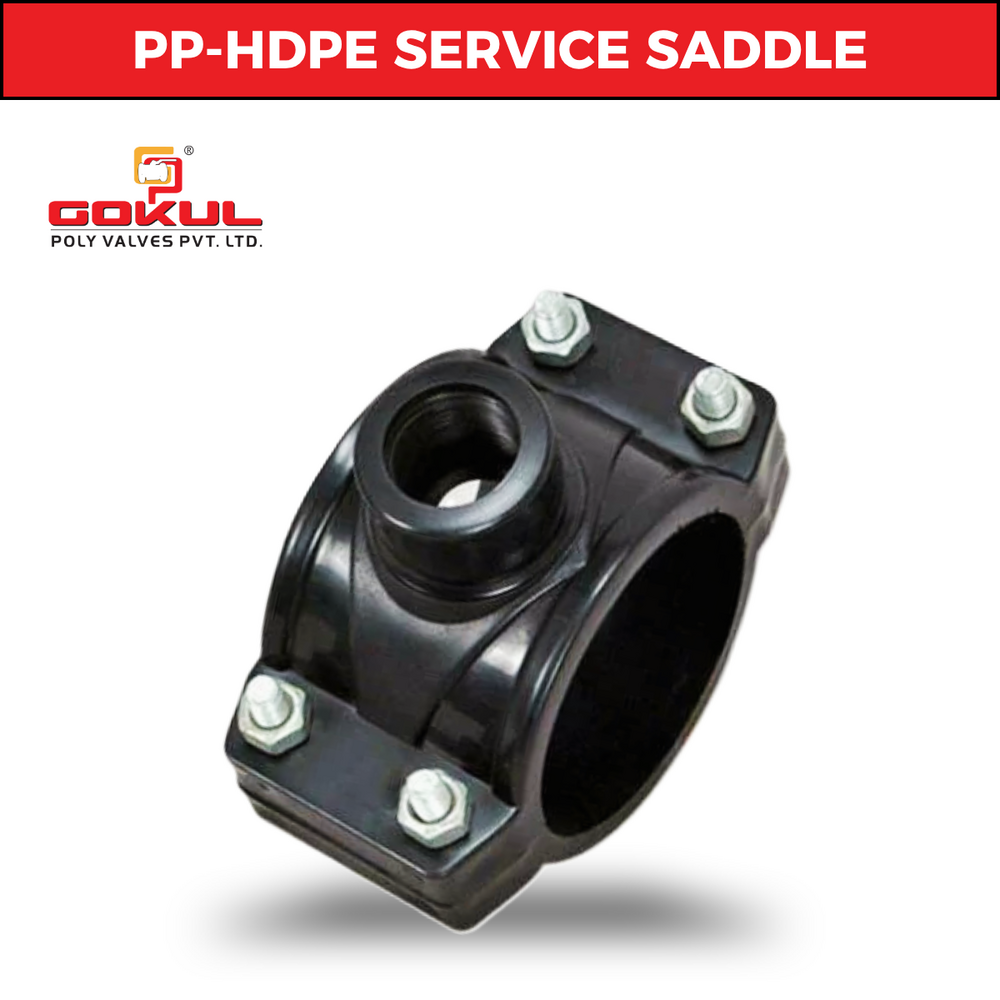 Gokul Plast Pipe Service Saddle - Color: Black