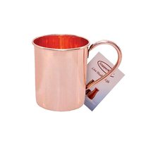 Plain Copper Mug - Handmade, 12oz Capacity, Hammered Design | Ideal For Chilling Drinks, Perfect For Moscow Mule Cocktails