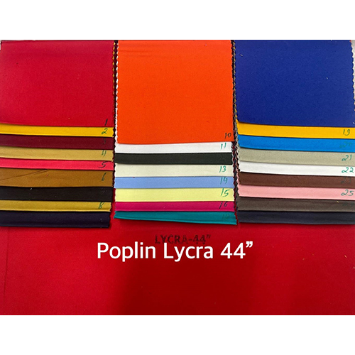 44 Inch Poplin Lycra Shirting Fabric