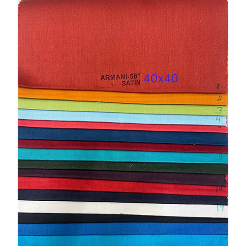 Multicolor 40X40 58 Inch Armani Plain Satin Fabric