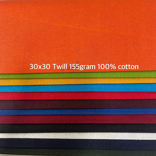 Washable 155 Gm 30X30 100% Cotton Twill Fabric