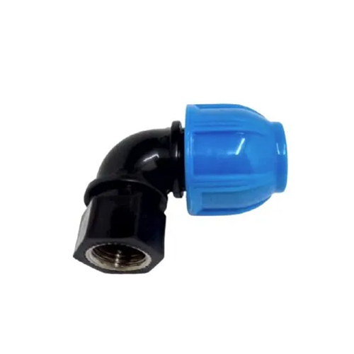 Waterboss MDPE Pipes FT Elbow Pipe Fitting - MDPE Material, Round Section Shape, Blue-Black Color, 1-Year Warranty | Durable & Leak-Free Design