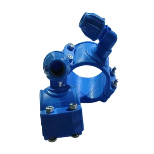 63mm TO 110mm PP Saddle - PP Material, Outer Diameter 63-110mm, Blue Color, Round Section Shape, 1-Year Warranty | Versatile Pipe Fitting for Irrigation, Water Supply