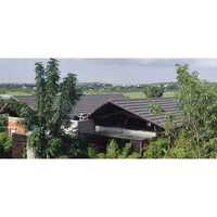 Clay Tiles - 12x12 Inches, Green Color Coated | Large Full Body, 20mm Thickness, Matte Finish, Exterior Roof Usage