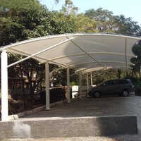 Car Parking Tensile Structure - Metal Sheet & Steel Materials | Weather Protection For Workshop, Plant & Carport In Modern White