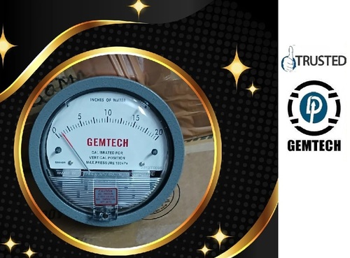 GEMTECH Differential Pressure Gauge 0-20 Inch W.C by Rajasthan Meghwal Parishad Jodhpur