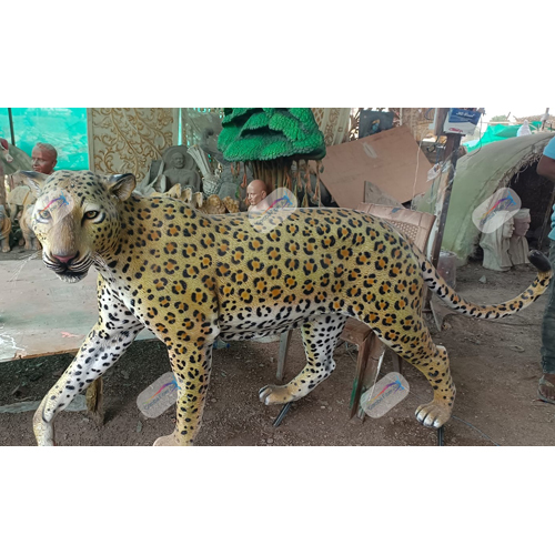 Fiber Leopard - Customized Fiber Statue | Polished Surface, Available in Various Colors for Commercial Use