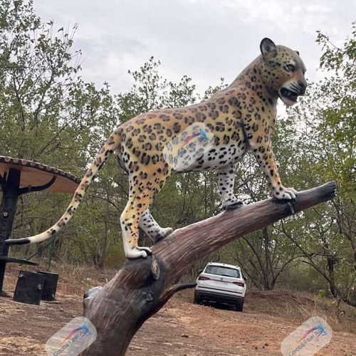 Different Available Fiber Leopard On Bark