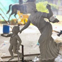 Fiber Krishna Yashoda Statue