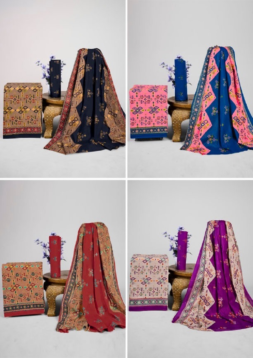 Laado 4 Matching Printed Dress Material