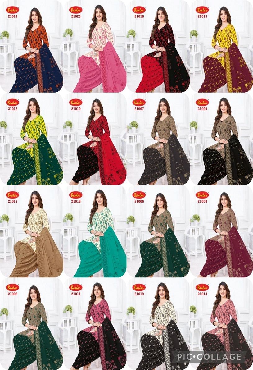 Baalar Colours Patiyala  Dress Material