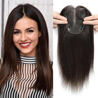Ladies Hair Patch - Human Hair, 4x4 Inches, Black, 8 Inches Length, 20 Grams Weight | Natural Look, Easy To Use, Secure Fit, Breathable, Versatile Style, Conceals Thinning, Adds Volume