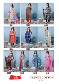 Jash Trendy Cotton Vol-1 Kurti Pant With Dupatta