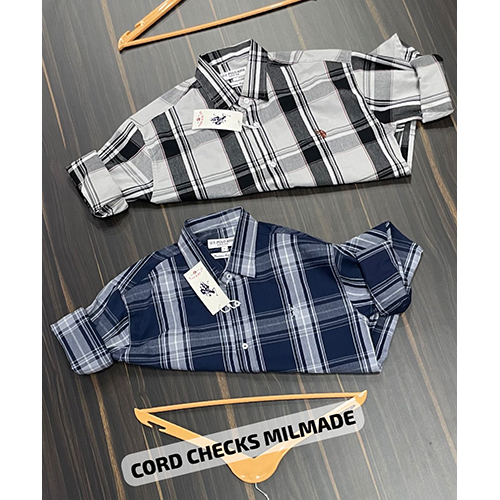 Mens Milmade Cord Check Shirts