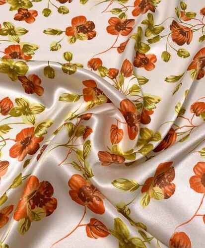 Floral Printed Satin Fabrics
