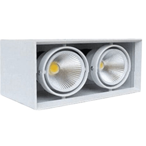 LED Gimble Twin Spot Light - 40W White Body (WW)