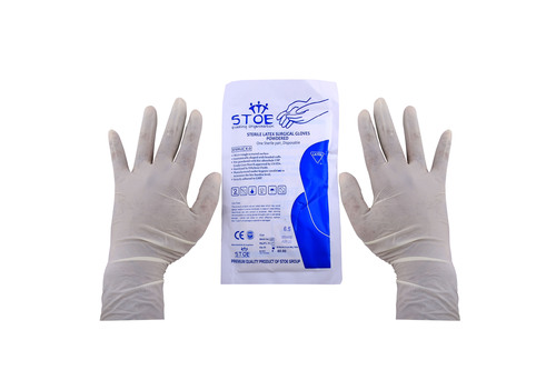 STOE STERILE LATEX SURGICAL POWDERED GLOVES  Size 6 to 8.5