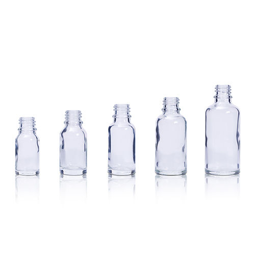 Transparent 10 To 50 Ml Flint Glass Dropper Bottles With Din 18 Neck Finish