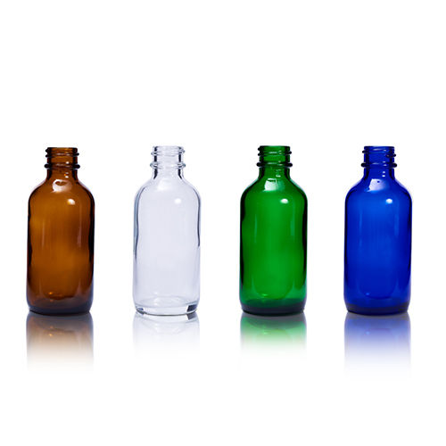 Multicolor 2 20-400 Neck Finish Oz Boston Round Glass Bottles