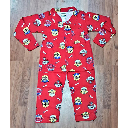 Different Available Boys Red Night Suit Set