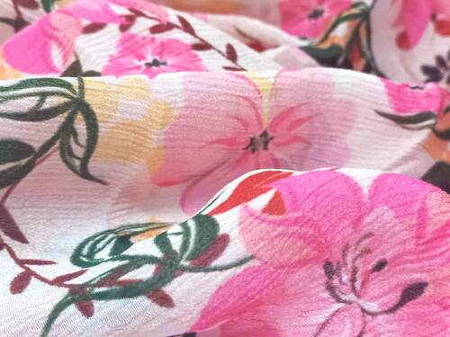 multicolor Floral print on chinon fabric