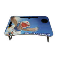 Fly Doraemon Printed Foldable Laptop Table - Stainsteel & Plastic, 26x39x59 Cm | No Assembly, Modern Indian Style, Machine Cutting Technology