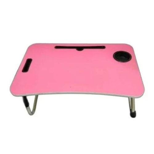 Plain Pink Foldable Laptop Table No Assembly Required