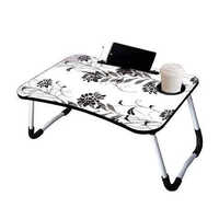 Portable Laptop Table - Wooden & Stainless Steel, 26x39x59 Cm , Adjustable Height & Angle, Built-in Cooling Fan, Foldable & Portable
