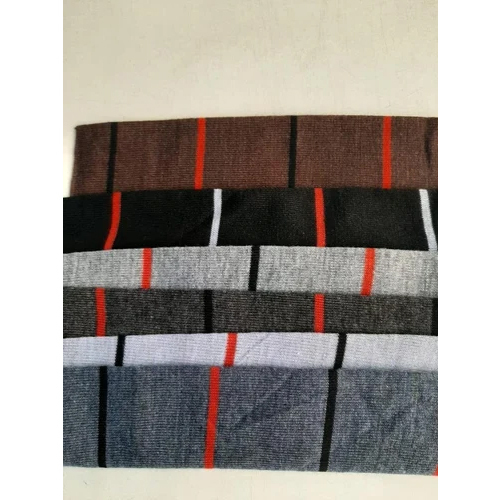 Ludhiana Hosiery - Cotton-Polyester Blend, Standard Size, Multi-Colored with Red Stripe Accents | Soft, Stretchable, Lightweight, Smooth Texture, Ideal for Casual Wear