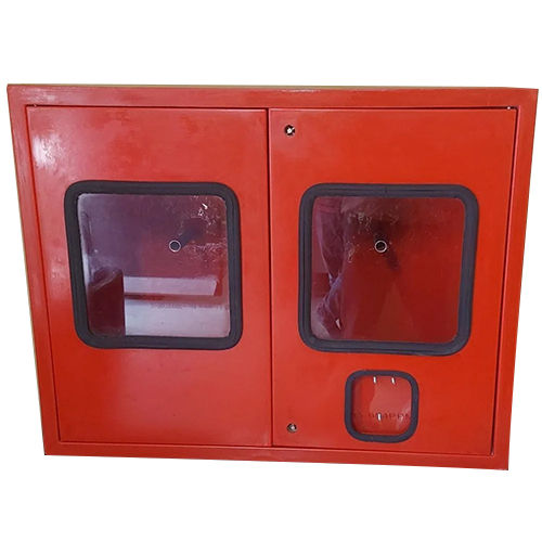 Double Door Fire Hose Box - Metal, Red Finish | Industrial Application, Durable Design, Reliable Fire Safety Solution