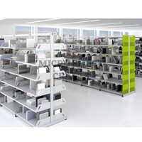 Library Book Rack - Color: White