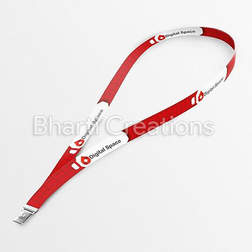 Red and White Id Card Lanyard