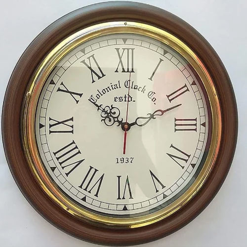 Brown Antique Wooden Wall Clock