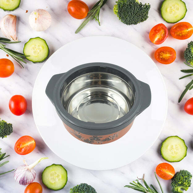 CASSEROLE BOX FOR FOOD SEARVING INNER STEEL INSULATED CASSEROLE HOT POT FLOWERS PRINTED CHAPATI BOX
