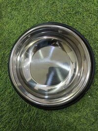 Dog Bowl - Stainless Steel, 30 cm Size | Non-Skid Rubber Base, Food Safe Colors, Various Designs with Puppy Paws or Bone Prints