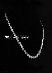 White Gold Natural Solitaire Diamond Illusion Setting Necklace