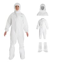 Disposable Garment - Polypropylene Material, Multiple Sizes, White Color - Lightweight Full-body Zipper Closure, Individually Packaged