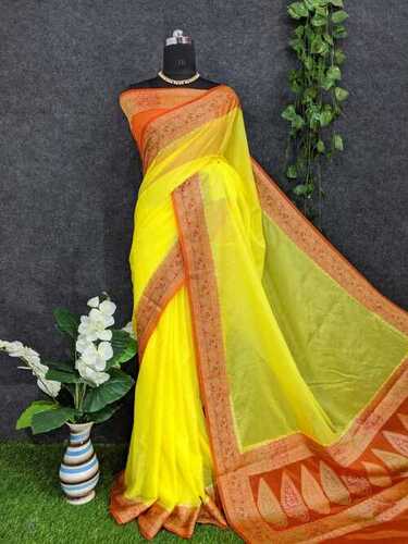 Banarasi Plain Saree - Color: Multi Color